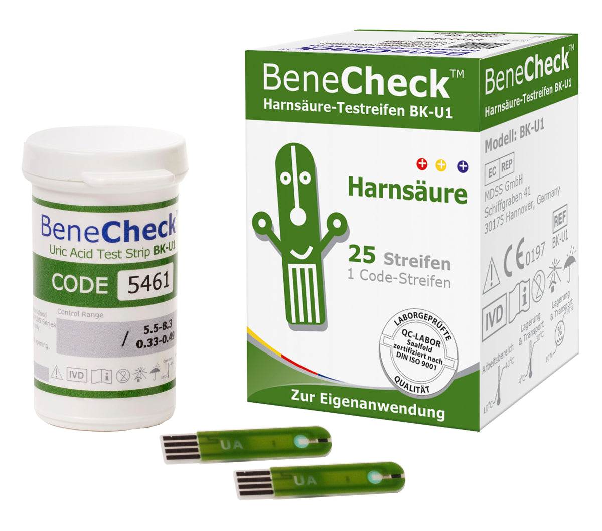 Harnsäure-Teststreifen BeneCheck Premium Uni BK-U1, 25 Stück LOT: U21013010
